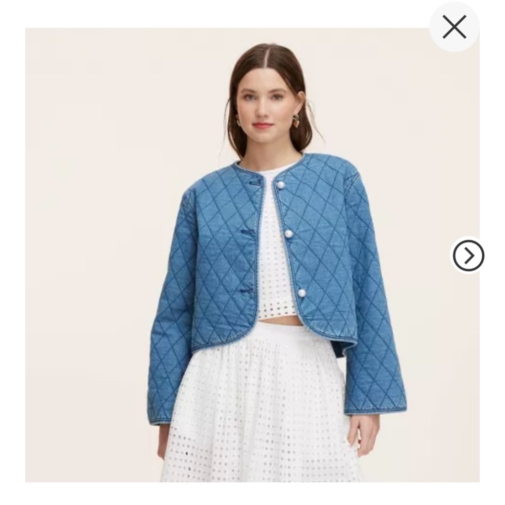 XXS Women's Quilted Denim Jacket - kate spade new york x Target Medium Blue XXS